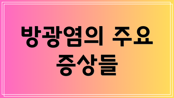 방광염의 주요 증상들