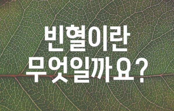 빈혈이란 무엇일까요?