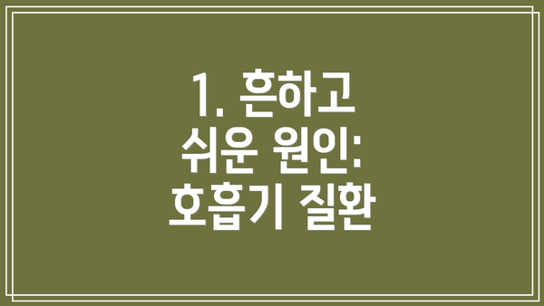 1. 흔하고 쉬운 원인: 호흡기 질환
