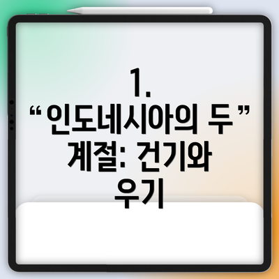 1. 인도네시아의 두 계절: 건기와 우기