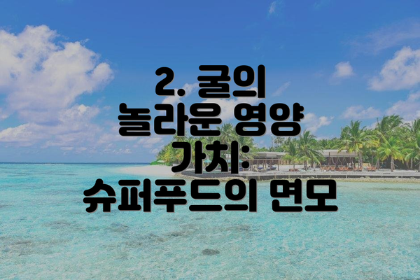 2. 굴의 놀라운 영양 가치: 슈퍼푸드의 면모