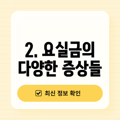 2. 요실금의 다양한 증상들