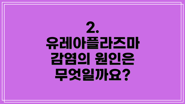 2. 유레아플라즈마 감염의 원인은 무엇일까요?