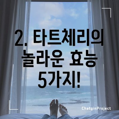 2. 타트체리의 놀라운 효능 5가지!