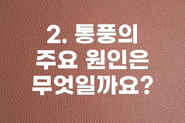2. 통풍의 주요 원인은 무엇일까요?