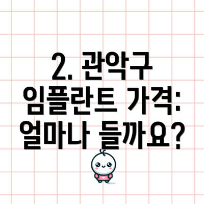 2. 관악구 임플란트 가격:  얼마나 들까요?