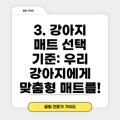 3. 강아지 매트 선택 기준: 우리 강아지에게 맞춤형 매트를!