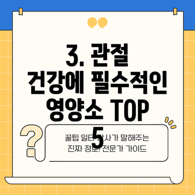 3. 관절 건강에 필수적인 영양소 TOP 5
