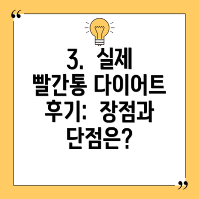 3.  실제 빨간통 다이어트 후기:  장점과 단점은?