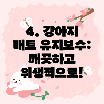 4. 강아지 매트 유지보수:  깨끗하고 위생적으로!