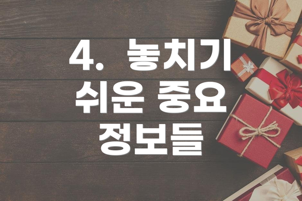 4.  놓치기 쉬운 중요 정보들