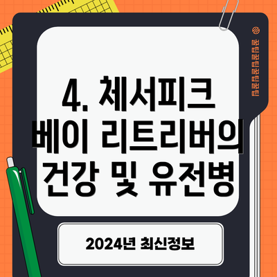 4. 체서피크 베이 리트리버의 건강 및 유전병