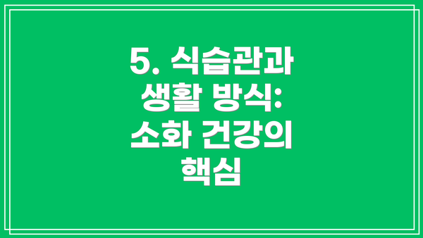 5. 식습관과 생활 방식: 소화 건강의 핵심