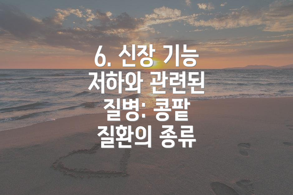 6. 신장 기능 저하와 관련된 질병: 콩팥 질환의 종류