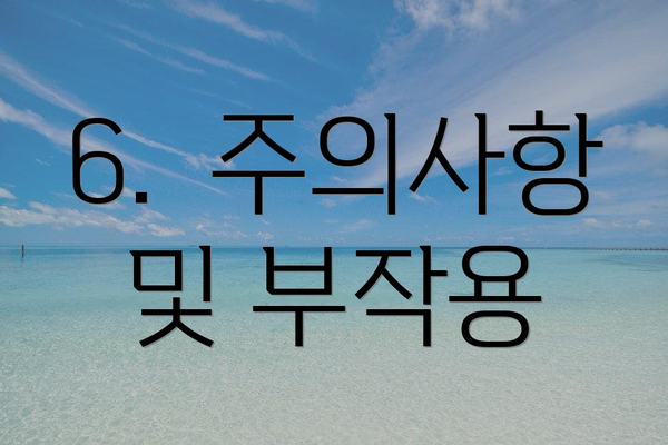 6.  주의사항 및 부작용
