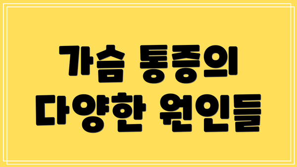 가슴 통증의 다양한 원인들