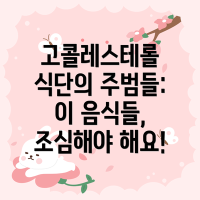 고콜레스테롤 식단의 주범들: 이 음식들, 조심해야 해요!
