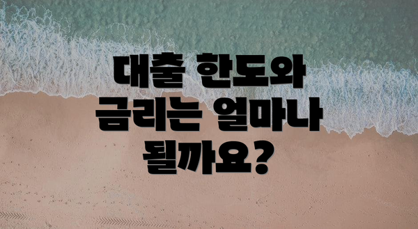 대출 한도와 금리는 얼마나 될까요?