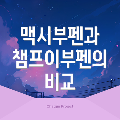 맥시부펜과 챔프이부펜의 비교