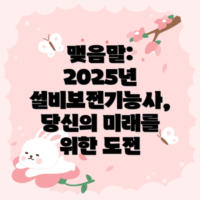 맺음말: 2025년 설비보전기능사, 당신의 미래를 위한 도전