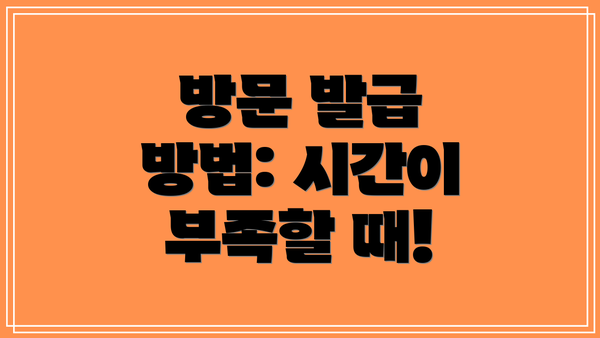 방문 발급 방법: 시간이 부족할 때!