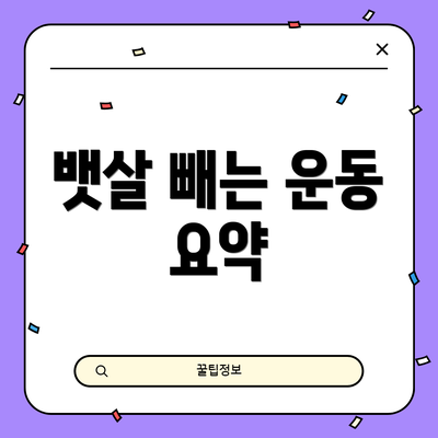 뱃살 빼는 운동 요약