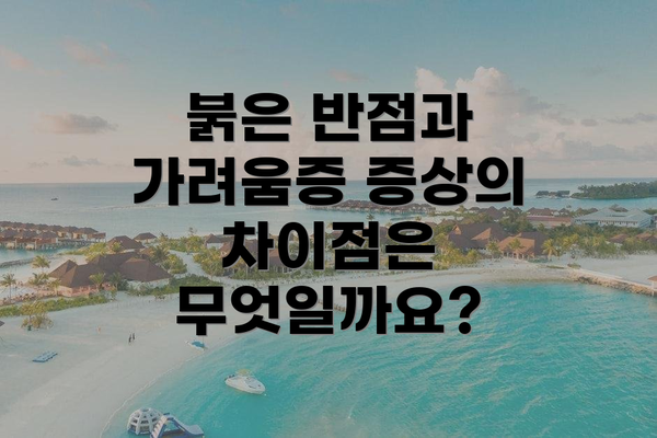 붉은 반점과 가려움증 증상의 차이점은 무엇일까요?