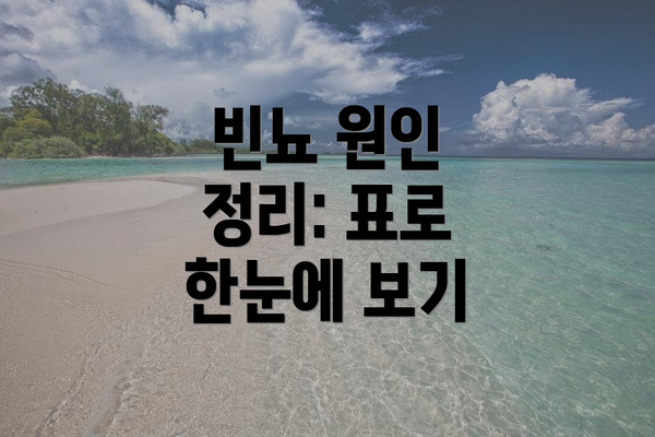 빈뇨 원인 정리: 표로 한눈에 보기