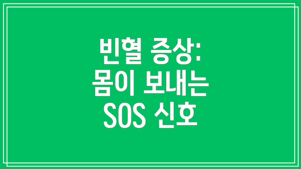 빈혈 증상: 몸이 보내는 SOS 신호