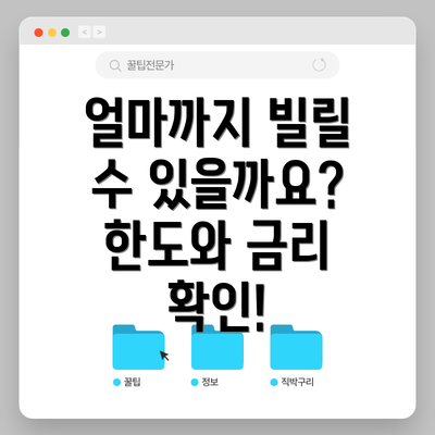 얼마까지 빌릴 수 있을까요? 한도와 금리 확인!