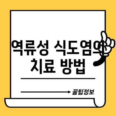 역류성 식도염의 치료 방법