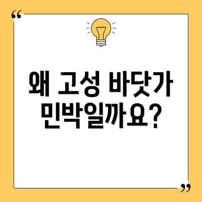 왜 고성 바닷가 민박일까요?