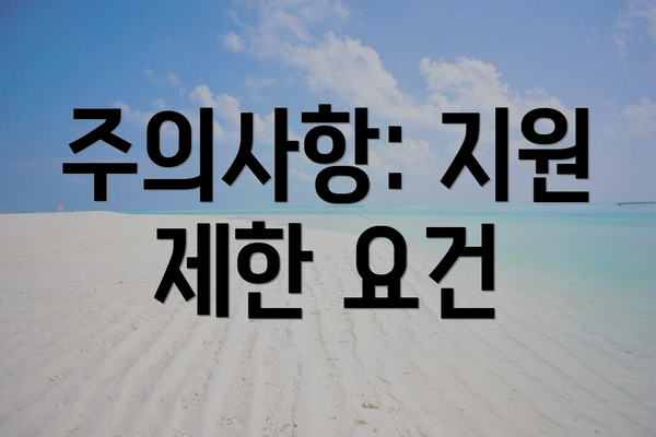 주의사항: 지원 제한 요건