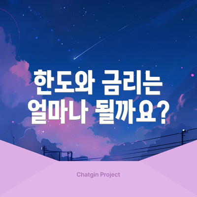 한도와 금리는 얼마나 될까요?