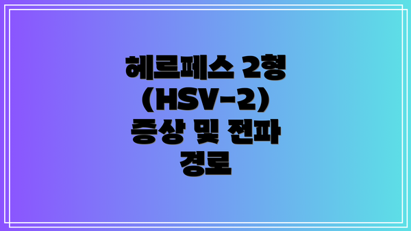 헤르페스 2형 (HSV-2) 증상 및 전파 경로