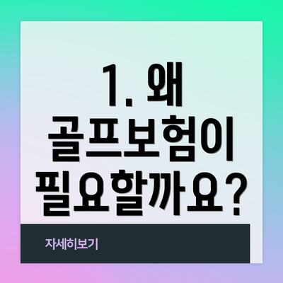 1. 왜 골프보험이 필요할까요?