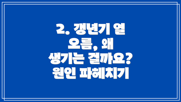 2. 갱년기 열 오름, 왜 생기는 걸까요? 원인 파헤치기