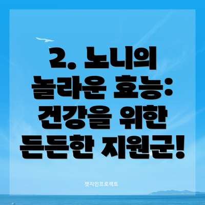 2. 노니의 놀라운 효능: 건강을 위한 든든한 지원군!