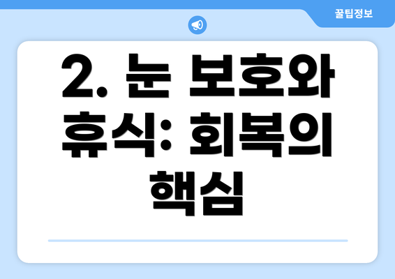 2. 눈 보호와 휴식: 회복의 핵심