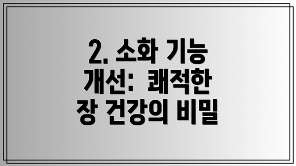 2. 소화 기능 개선:  쾌적한 장 건강의 비밀