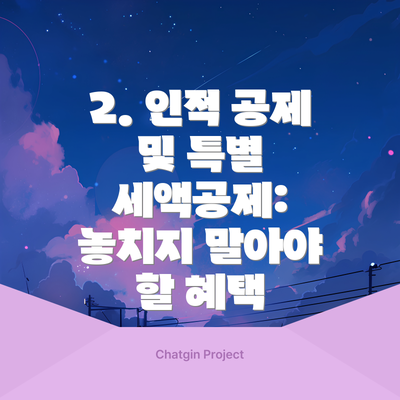 2. 인적 공제 및 특별 세액공제: 놓치지 말아야 할 혜택