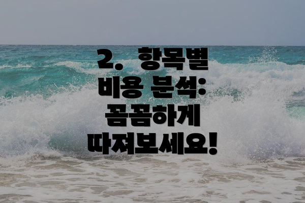 2.  항목별 비용 분석: 꼼꼼하게 따져보세요!