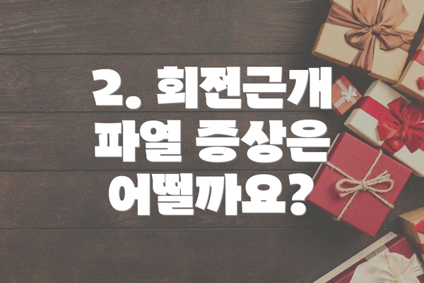 2. 회전근개 파열 증상은 어떨까요?