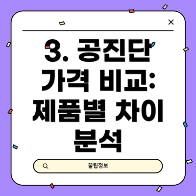 3. 공진단 가격 비교: 제품별 차이 분석