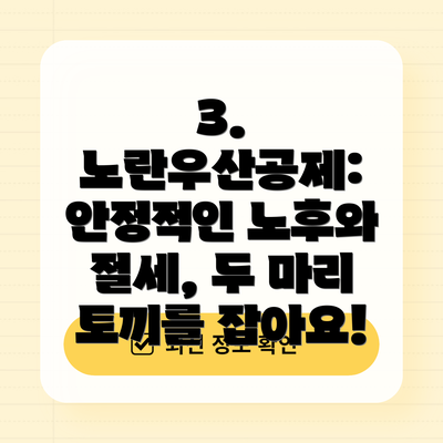 3. 노란우산공제: 안정적인 노후와 절세, 두 마리 토끼를 잡아요!