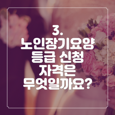 3. 노인장기요양 등급 신청 자격은 무엇일까요?