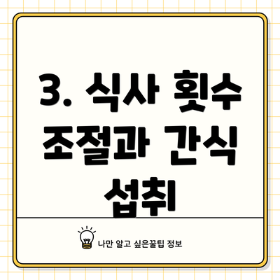3. 식사 횟수 조절과 간식 섭취