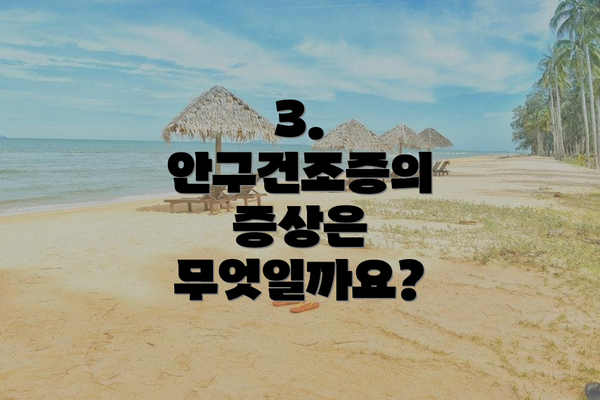 3. 안구건조증의 증상은 무엇일까요?