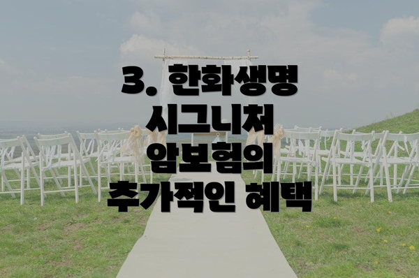 3. 한화생명 시그니처 암보험의 추가적인 혜택