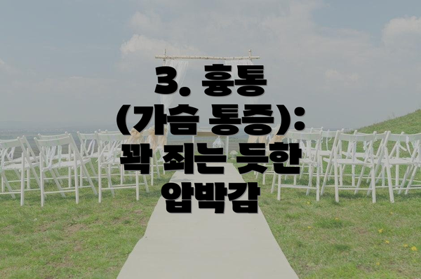 3. 흉통 (가슴 통증): 꽉 죄는 듯한 압박감